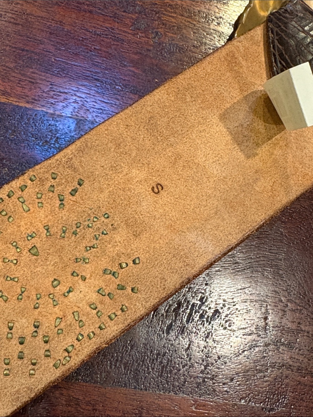 Ralph Lauren Collection Fall 2013 Studded Distressed Wide Leather Belt Small - Picture 11 of 16